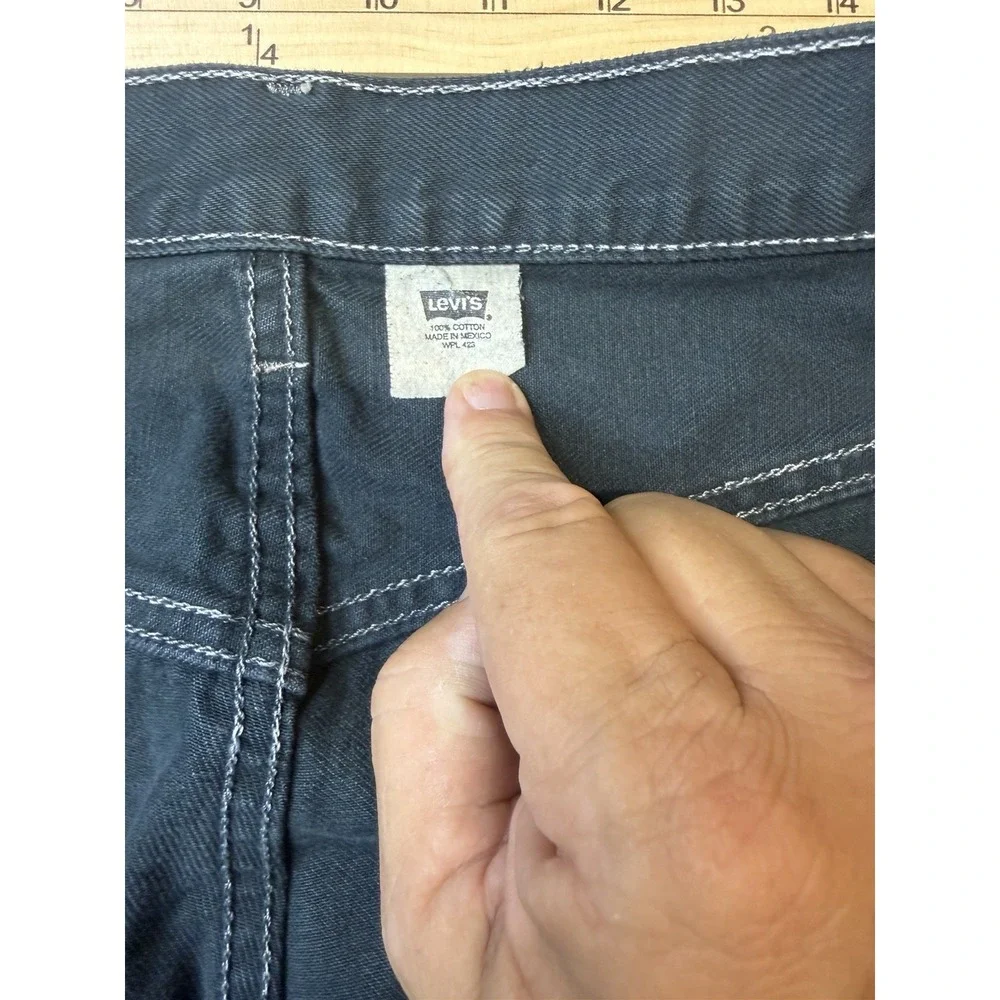 Vintage Y2K 2006 Levi's 501 Black Jeans 36x32 Button Fly Straight Leg Dark Wash